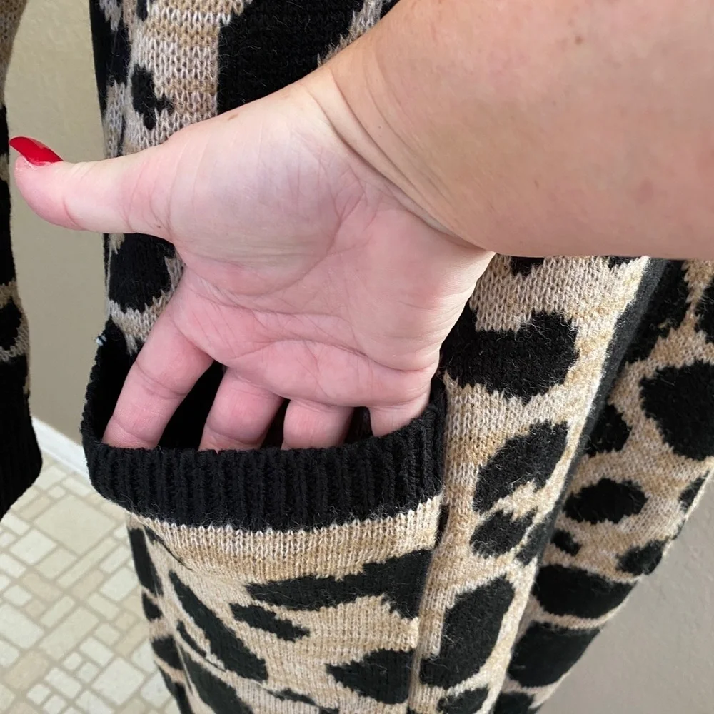 CENY spotted open front cardigan, Sz. L